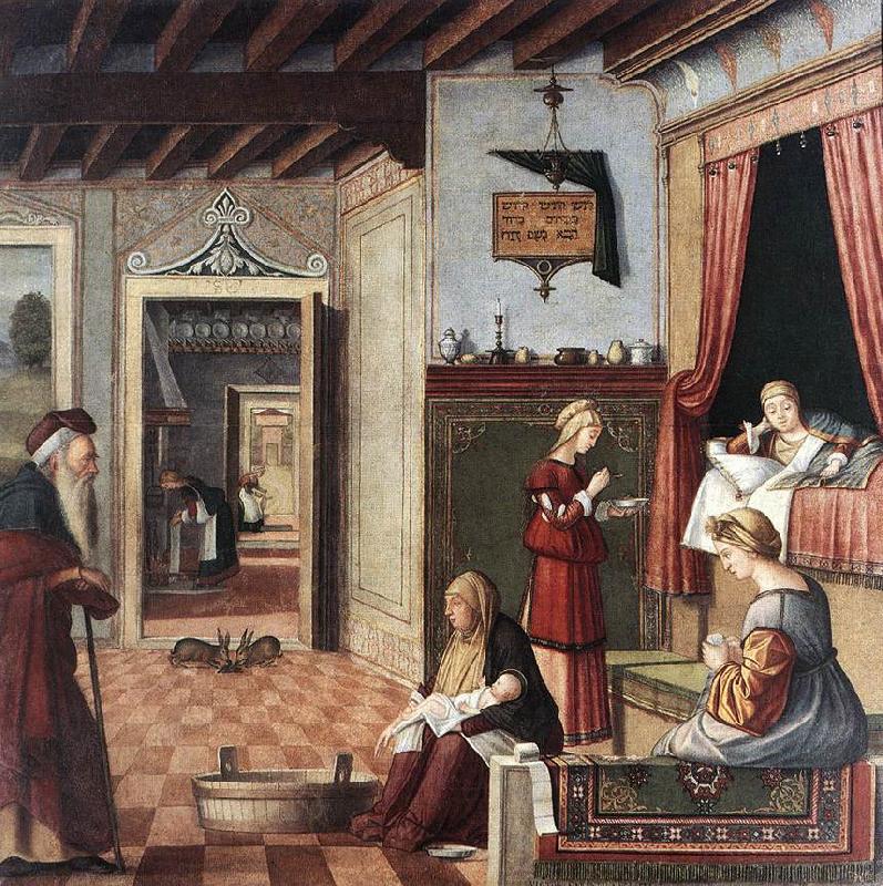 CARPACCIO, Vittore Birth of the Virgin fg oil painting image